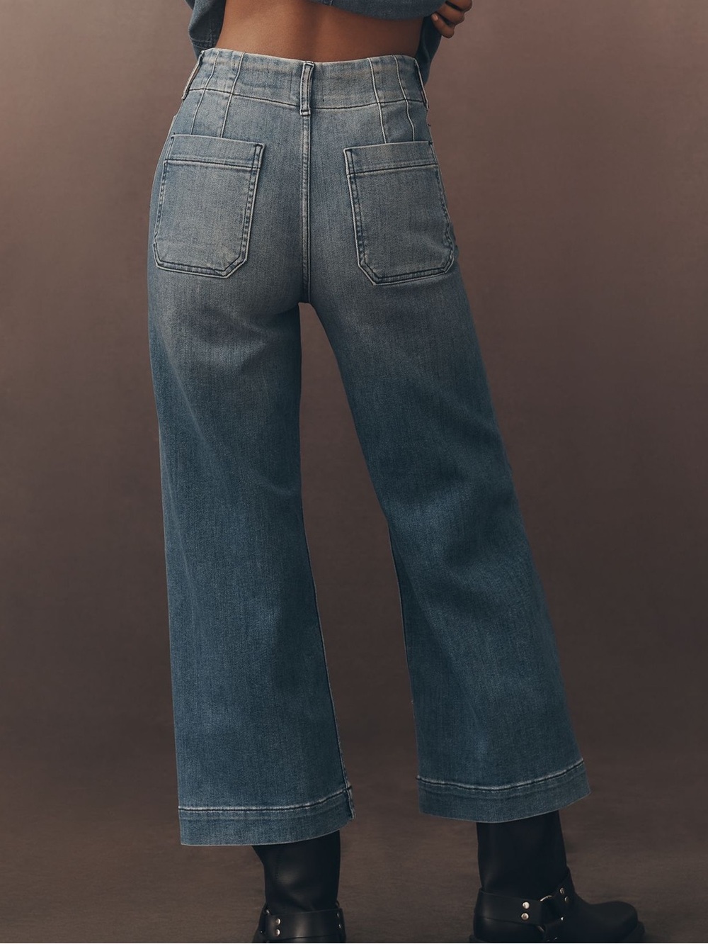 Anthropologie Colette Jeans Maeve Cropped Wide Leg High Rise New Medium Blue - Picture 14 of 14